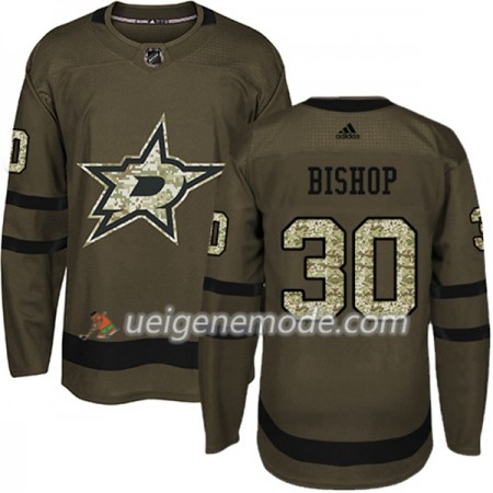 Herren Eishockey Dallas Stars Trikot Ben Bishop 30 Adidas 2017-2018 Camo Grün Authentic
